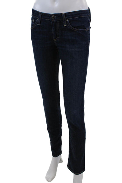 AG Women's Dark Wash Five Pocket Cigarette Straight Leg Denim Pants Size 26