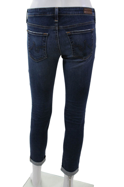 AG Women's Five Pocket Roll Up Medium Wash Straight Leg Denim Pants Size 26