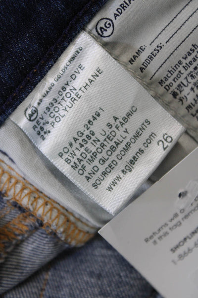 AG Women's Five Pocket Roll Up Medium Wash Straight Leg Denim Pants Size 26