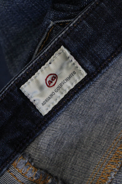 AG Women's Five Pocket Roll Up Medium Wash Straight Leg Denim Pants Size 26