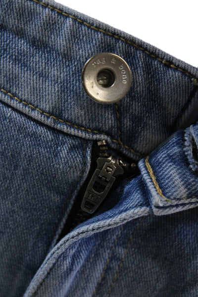 Rag & Bone Women's Midrise Five Pocket Distress Straight Leg Denim Pants Size 26