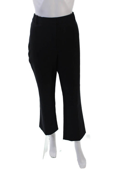 Derek Lam 10 Crosby Womens Zipper Fly High Rise Pleated Flare Leg Pants Black 12