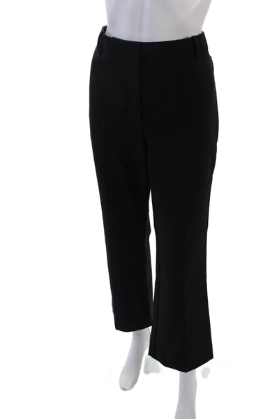 Derek Lam 10 Crosby Womens Zipper Fly High Rise Pleated Flare Leg Pants Black 12