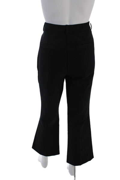 Derek Lam 10 Crosby Womens Zipper Fly High Rise Pleated Flare Leg Pants Black 12