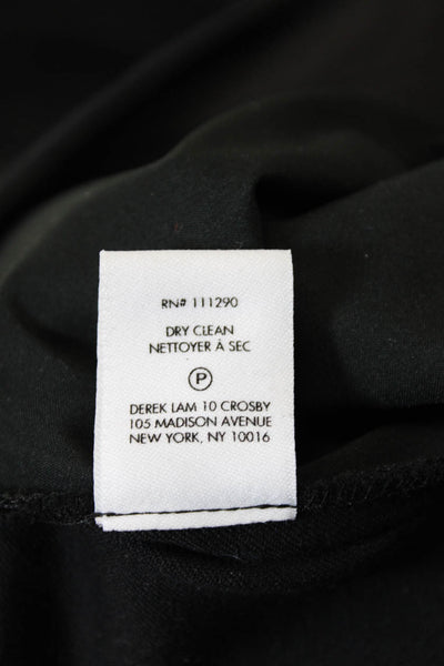 Derek Lam 10 Crosby Womens Zipper Fly High Rise Pleated Flare Leg Pants Black 12