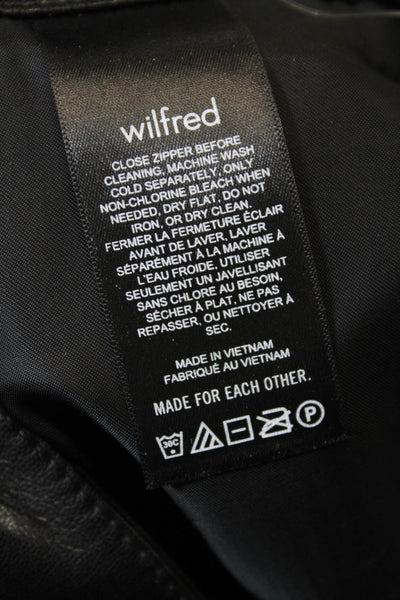 Wilfred Womens Zipper Fly High Rise Faux Leather Straight Pants Black Size 10