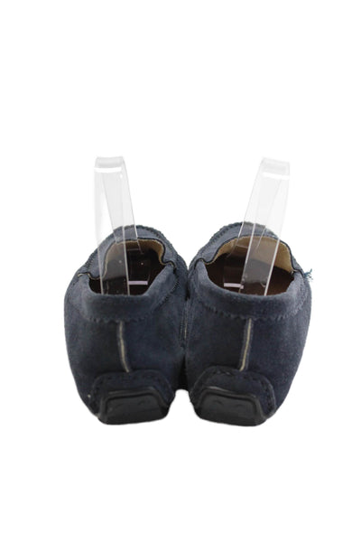 FS/NY Womens Suede Leather Slip On Flat Moccasin Shoes Navy Size 8.5