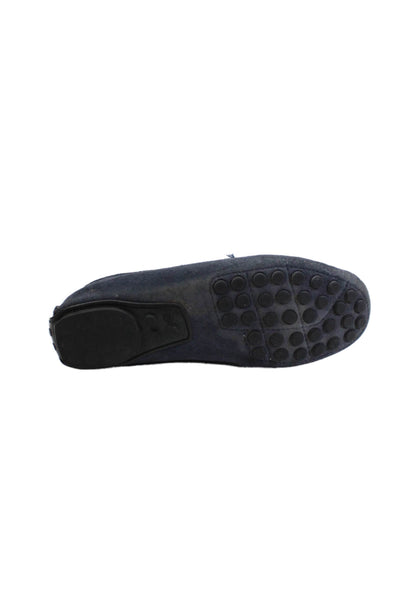 FS/NY Womens Suede Leather Slip On Flat Moccasin Shoes Navy Size 8.5