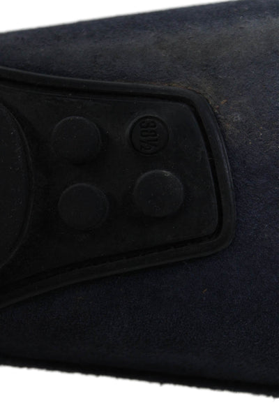 FS/NY Womens Suede Leather Slip On Flat Moccasin Shoes Navy Size 8.5