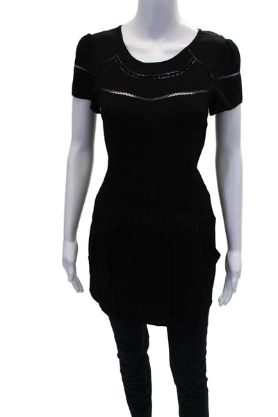 Comptoir Des Cotonniers Womens Cotton Short Sleeve Basic Blouse Black Size EUR 3
