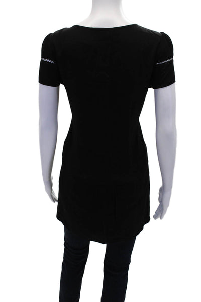 Comptoir Des Cotonniers Womens Cotton Short Sleeve Basic Blouse Black Size EUR 3