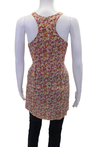 Josephine Womens Silk Sleeveless Scoop Neck Floral Print Blouse Multicolor Size