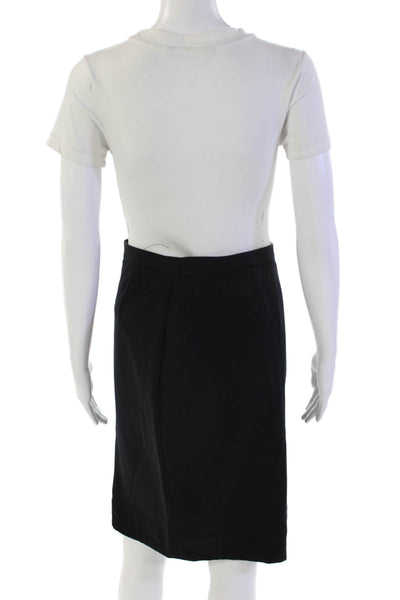 Escada Margaretha Ley Womens Back Zip Knee Length Pencil Skirt Navy Wool IT 40