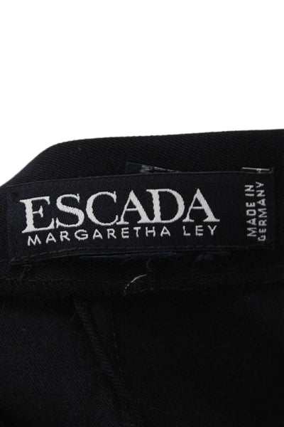 Escada Margaretha Ley Womens Back Zip Knee Length Pencil Skirt Navy Wool IT 40