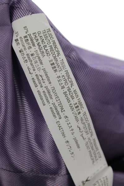 Zara Womens Single Button Notched Lapel Satin Blazer Jacket Purple Size Small