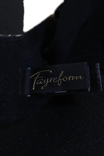 Fayreform Womens Floral Adjustable Straps Classic Bra Black Size 40F