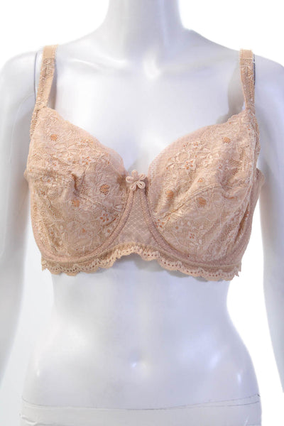 Fayreform Womens Floral Lace Adjustable Full Coverage Bra Pink Size 40DD