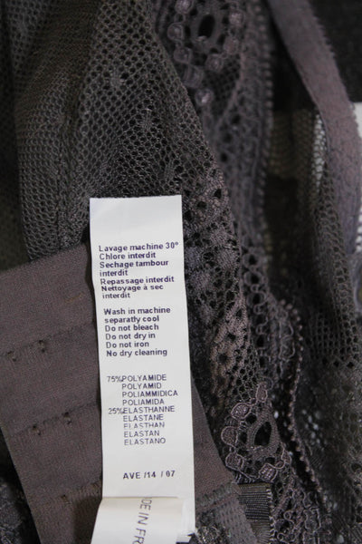 Princesse Tam Tam Womens Lace Sheer Polka Dot Full Coverage Bra Purple Size 38E