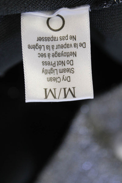 ALC Womens Sleeveless Square Neck Metallic Knit Crop Top Silver Tone Size Medium