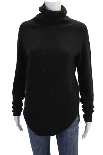 NSF Womens Cashmere Blend Long Sleeves Turtleneck Sweater Black Size Medium