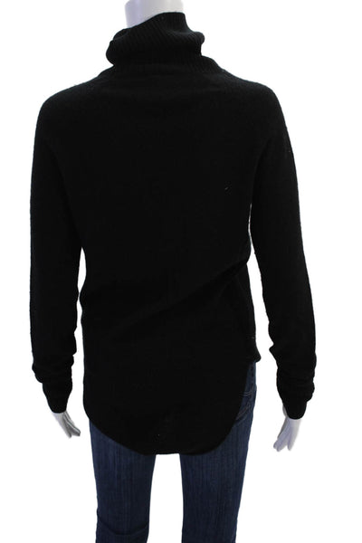 NSF Womens Cashmere Blend Long Sleeves Turtleneck Sweater Black Size Medium