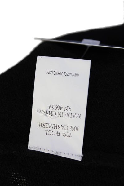 NSF Womens Cashmere Blend Long Sleeves Turtleneck Sweater Black Size Medium
