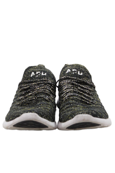 APL Womens Techloom Wave Lace Up Low Top Sneakers Black Gold Metallic Size 9