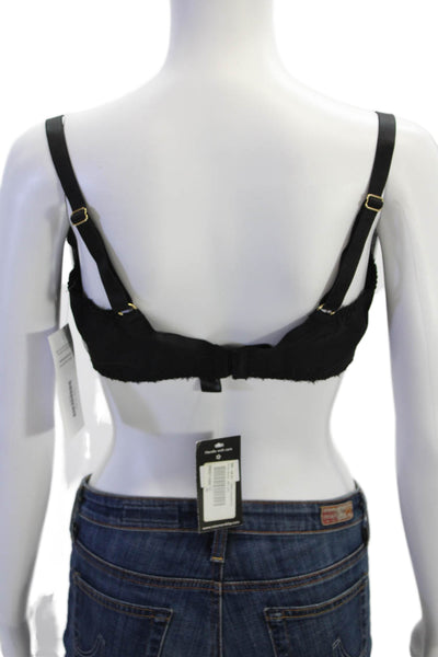 Miss Mandalay Womens Mesh Sheer Bow Accent Balconette Bra Black Size 38FF