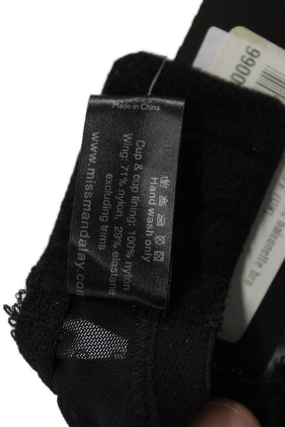 Miss Mandalay Womens Mesh Sheer Bow Accent Balconette Bra Black Size 38FF