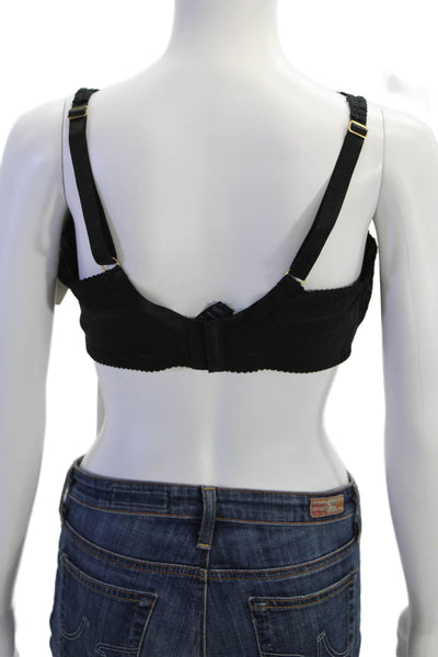 Fayreform Womens Lace Sheer Bow Accent Full Coverage Bra Black Size 38F
