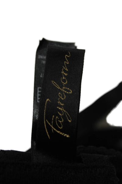 Fayreform Womens Lace Sheer Bow Accent Full Coverage Bra Black Size 38F