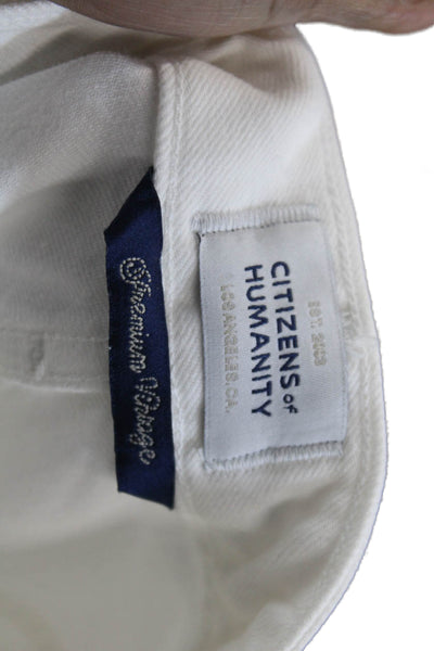 Citizens of Humanity Womens Cotton Zip Button Casual Pants White Size EUR 24