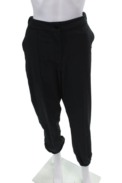 Lululemon Womens Elastic Waist Pleated Cuff Hem Pants Black Size 30