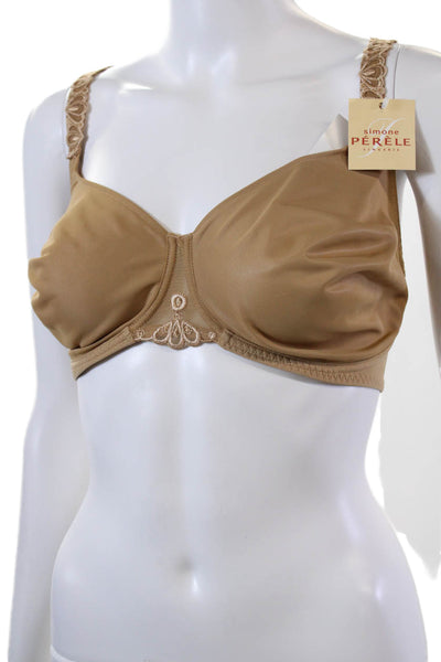 Simone Perele Womens Mesh Detail Underwired Full Coverage Bra Beige Size 42C