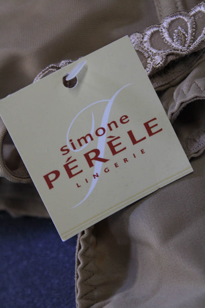 Simone Perele Womens Mesh Detail Underwired Full Coverage Bra Beige Size 42D