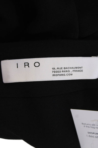 IRO Womens Side Zip Ruched Knee Length A Line Skirt Black Size FR 40