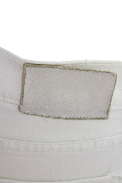 Paige Womens Button Cotton Straight Leg Lined Casual Pants White Size EUR 31