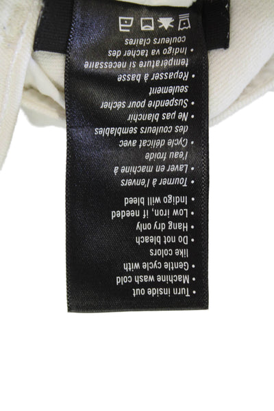 Paige Womens Button Cotton Straight Leg Lined Casual Pants White Size EUR 31