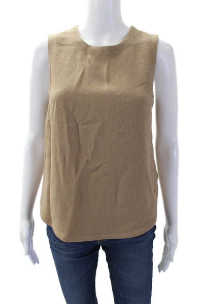 ALC Womens Textured Round Neck Sleeveless Lined Tank Top Nude Size S