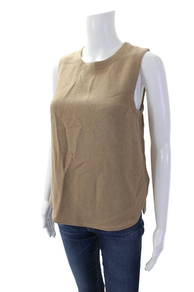 ALC Womens Textured Round Neck Sleeveless Lined Tank Top Nude Size S