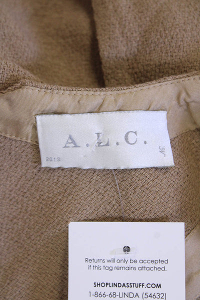 ALC Womens Textured Round Neck Sleeveless Lined Tank Top Nude Size S