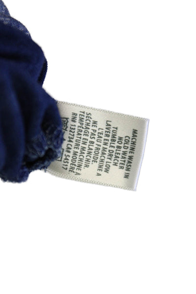 Bella Dahl Womens Cotton Spaghetti Strap Scoop Neck Plaid Tank Top Blue Size M