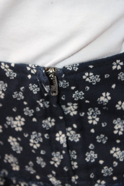 L'Agence Womens Cotton Floral Raw Hem Mini Skirt Blue Size 2
