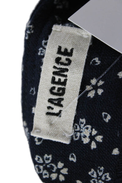 L'Agence Womens Cotton Floral Raw Hem Mini Skirt Blue Size 2