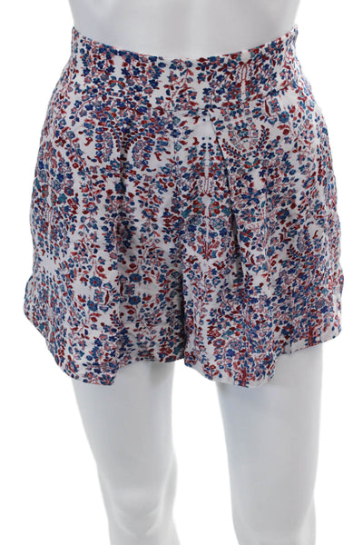 Rebecca Taylor Womens Silk Abstract Print Pleated Shorts Multi Size 2