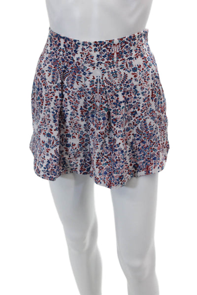 Rebecca Taylor Womens Silk Abstract Print Pleated Shorts Multi Size 2