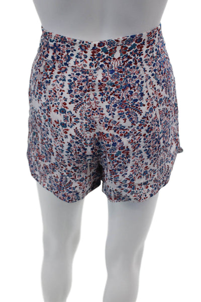 Rebecca Taylor Womens Silk Abstract Print Pleated Shorts Multi Size 2