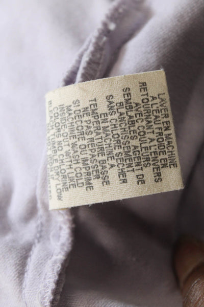 Joie Womens Cotton Raw Hem Full Zip Denim Jacket Lilac Size XS