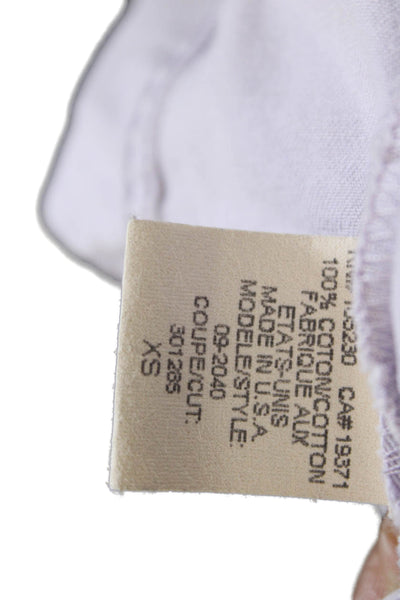 Joie Womens Cotton Raw Hem Full Zip Denim Jacket Lilac Size XS