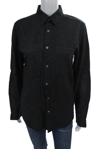 Theory Womens Cotton Long Sleeve Collared Button Down Shirt Dark Blue Size XS
